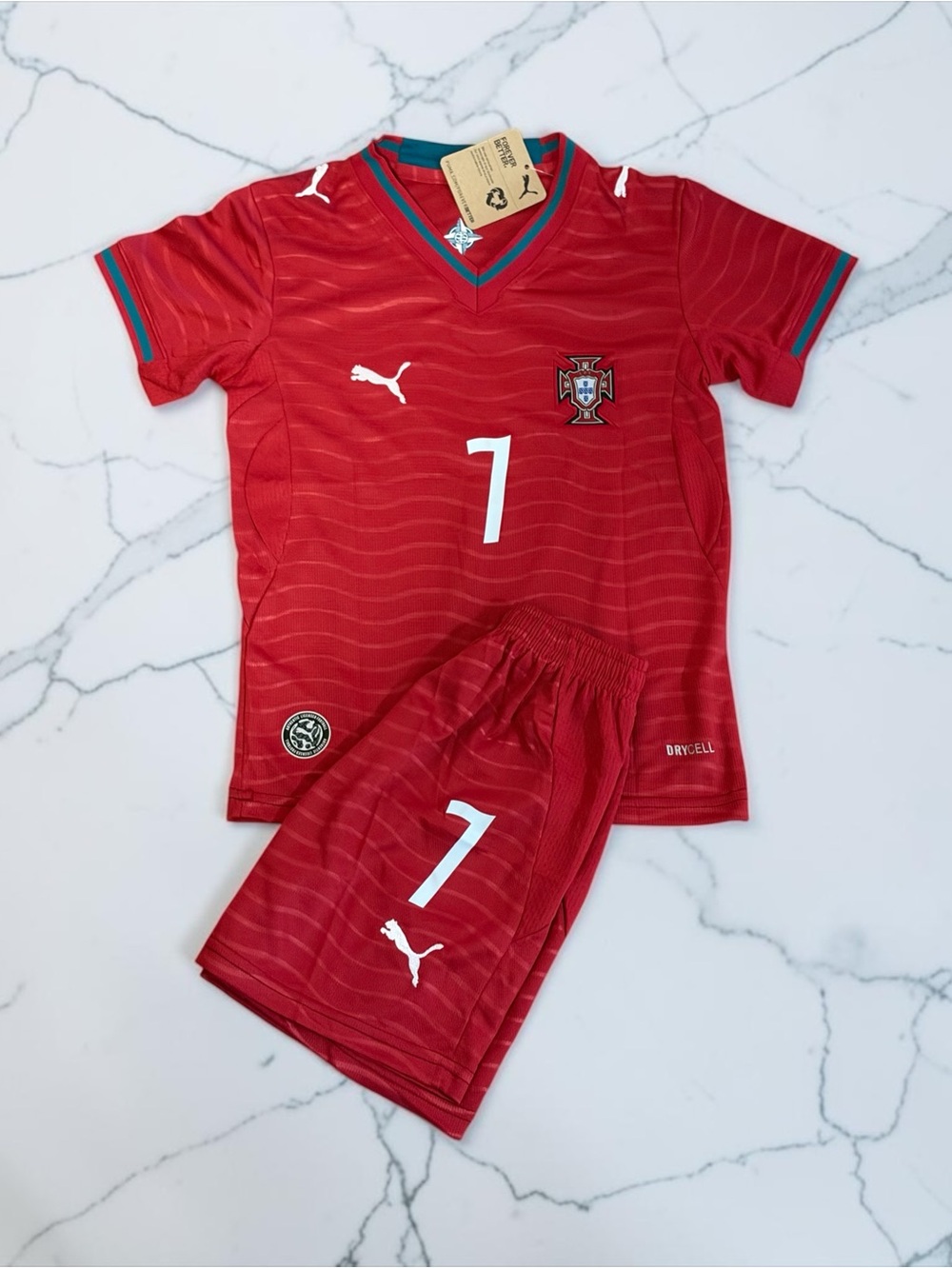 New Portugal Ronaldo #7 Kids Soccer Jersey Set | FIFA World Cup Youth Kit |